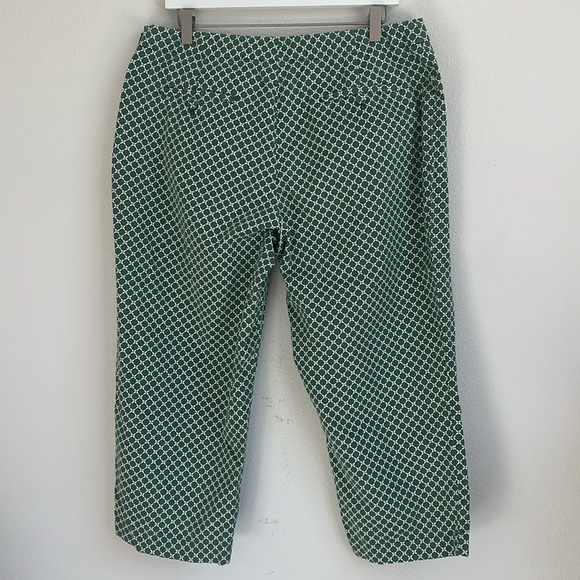 Talbots Green White Cotton Crop Pants - Picture 5 of 10
